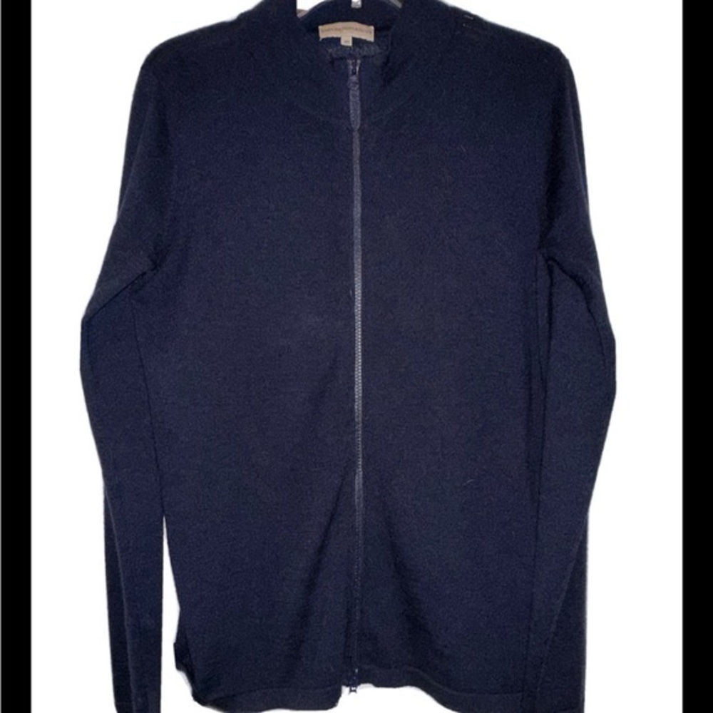 Emporio Armani Men’s Sweater Cashmere Cotton Size 40 Zip Up Black NYC EA
